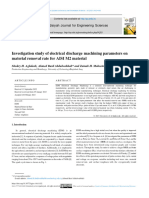 Investigation Study of Electrical Discharge Machining Parameters On Material Removal Rate For AISI M2 Material