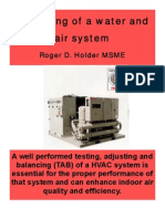 Balancing of A Water and Air Systems