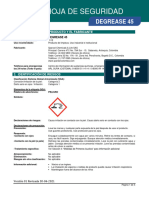 DETERGENTE MULTIUSOS DEGREASE 45 Hoja de Seguridad