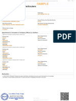 Sample: Change in Company Particulars