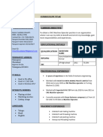 Curriculum Vitae Srikanth