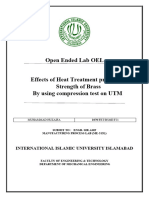 Effects of Heat Treatment Process On Strength of Brass by Using Compression Test On UTM