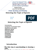 3 Selecting The Topic of Speech