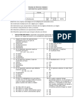 Prueba de Proceso Matematica Unidad I 5to