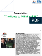 The Route To MIEM and PE