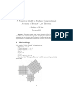 A Numerical Model To Evaluate Fermat Last Theorem