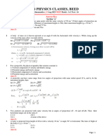 16) Kinematics NEET Batch 1+2 13 Aug 2023 Answer