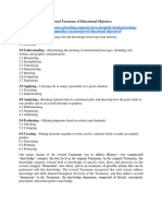 Revised Taxonomy of Educational Objectives