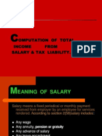 Omputation of Total Income From Salary & Tax Liability