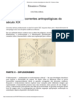 Difusionismo - Correntes Antropológicas Do Século XIX - Ensaios e Notas