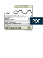 Lead Screw Calculator - Metric - IsO 2904-1977