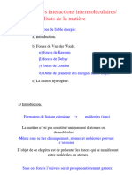 Chapitre 5: Les Interactions Intermoléculaires/ Etats de La Matière