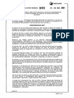 Resolución No. 366 Por El Cual Se Actualiza El Valor de Los Derechos y Servicios Complementarios de Ingreso A Las Areas Protegidas 1