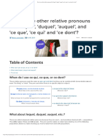 How To Use Other Relative Pronouns Like 'Lequel', 'Duquel', 'Auquel', and 'Ce Que', 'Ce Qui' and 'Ce Dont'