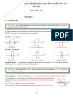 Lentilles Minces Sphériques Dans Les Conditions de Gauss: I Lentille Mince Sphérique