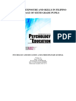 Mass Media Exposure and Skills in Filipino Language of Sixth Grade Pupils