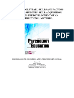 Level of Volleyball Skills and Factors Affecting Students' Skill Acquisition: Towards The Development of An Instructional Material