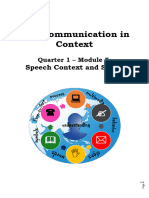 Oralcom Module 5 Week 5 Speech Context - Styles