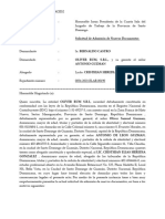 Solicitud de Admisión de Nuevos Documentos