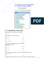 Unit 1: Basic Usage of Maple: 1. Command Line, Names, Help