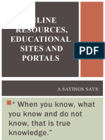 Online Resources Educational Sites and Portals