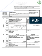 Education International School Weekly Plan: English