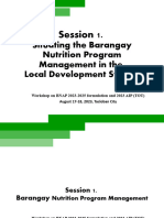 Session 1.1. Barangay Nutrition Program Management