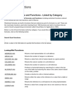 MS Excel - Formulas and Functions - Listed by Category