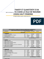 Devis Estimatif Et Quantitatif D'un Bâtiment R+3 À Odza