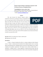 A Study On Financial Statement Analysis of Primary Agricultural Cooperative Credit Society in Paiyanoor Branch at Chengalpattu District.