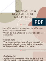 Communication & Revocation of Acceptance Nov 2022