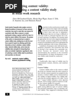 Objetivando A Validade Do Conteudo - Conduzindo Um Estudo de Validade de Conteudo em Pesquisa de Servico Social