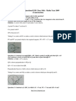 Important Questions ICSE Class 10th Maths Construction Year 2009