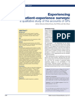 Experiencing Patient Experience Survey