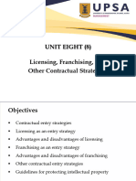 Global Unit Eight (8) - Licensing, Franchising, and Other Contractual Strategies