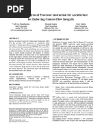 Security Analysis of Processor Instruction Set Architecture For Enforcing Control-Flow Integrity