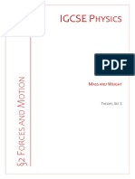 IGCSE - 2 Forces and Motion - Set 13 - Mass and Weight - Theory, Part 1