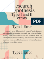 Research Hypothesis Type I and Type II Errors de La Cruz