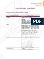 Valores Ótimos de Exames Laboratoriais