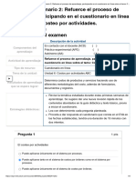 Examen - (AAB02) Cuestionario 2 - Refuerce El Proceso de Aprendizaje, Participando en El Cuestionario en Línea Sobre El Tema - Costeo Por Actividades