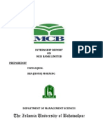 Internship Report On MCB Bank