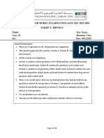 Sample Paper Physics - Grade 11-Model Examination