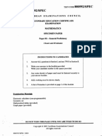 CSEC Mathematics Specimen 2003 P2