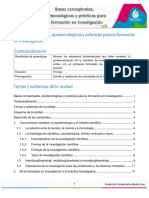 Bases Conceptuales, Epistemológicas y Prácticas para La Formación en Investigación