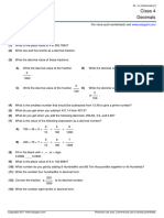 Grade 4 Decimals in