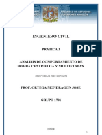 Análisis de Bomba Centrifuga y Multietapas.