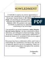 Acknowledment: Singh, For Providing Me With The Golden Opportunity To Statistics 2022. His Guidance and Support Has Been