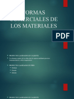 Formas Comerciales de Los Materiales