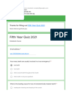 Fifth Year Quiz 2021 Endo