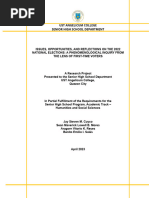 Issues, Opportunities, and Reflections On The 2022 National Elections - A Phenomenological Inquiry From The Lens of First Time Voters